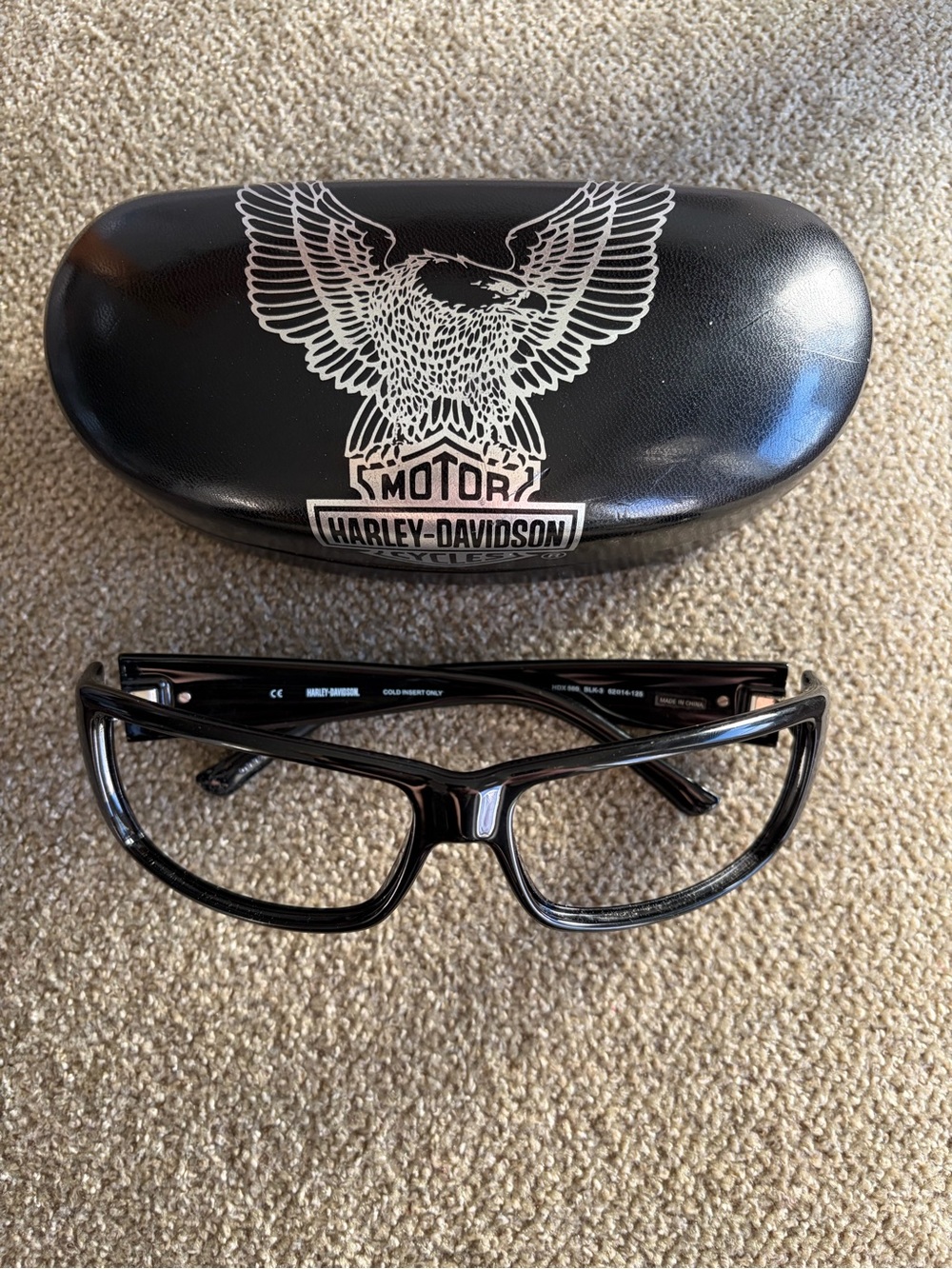 Harley-Davidson HDX 860 BLK-3 Wrap Around Sunglasses Frames *Read AD* and Case